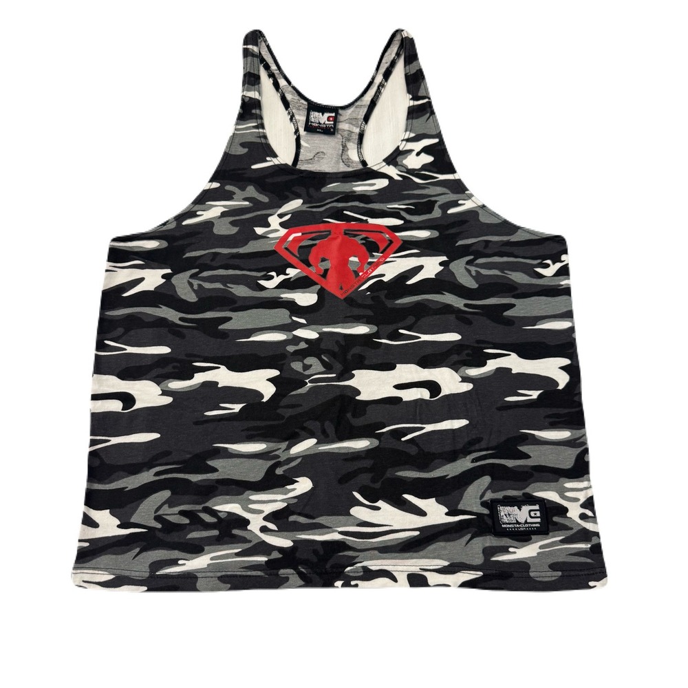 Monsta Clothing Camo Bodybuilding Tank XL Muscle Gym Weightlifting